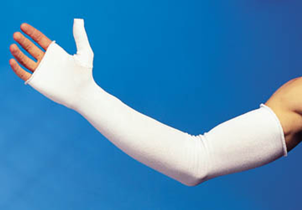 Gentell  GL2000 Hand-Wrist-Thumb-Arm Protector, White, 18"L x 3"W, 12 pr/cs
