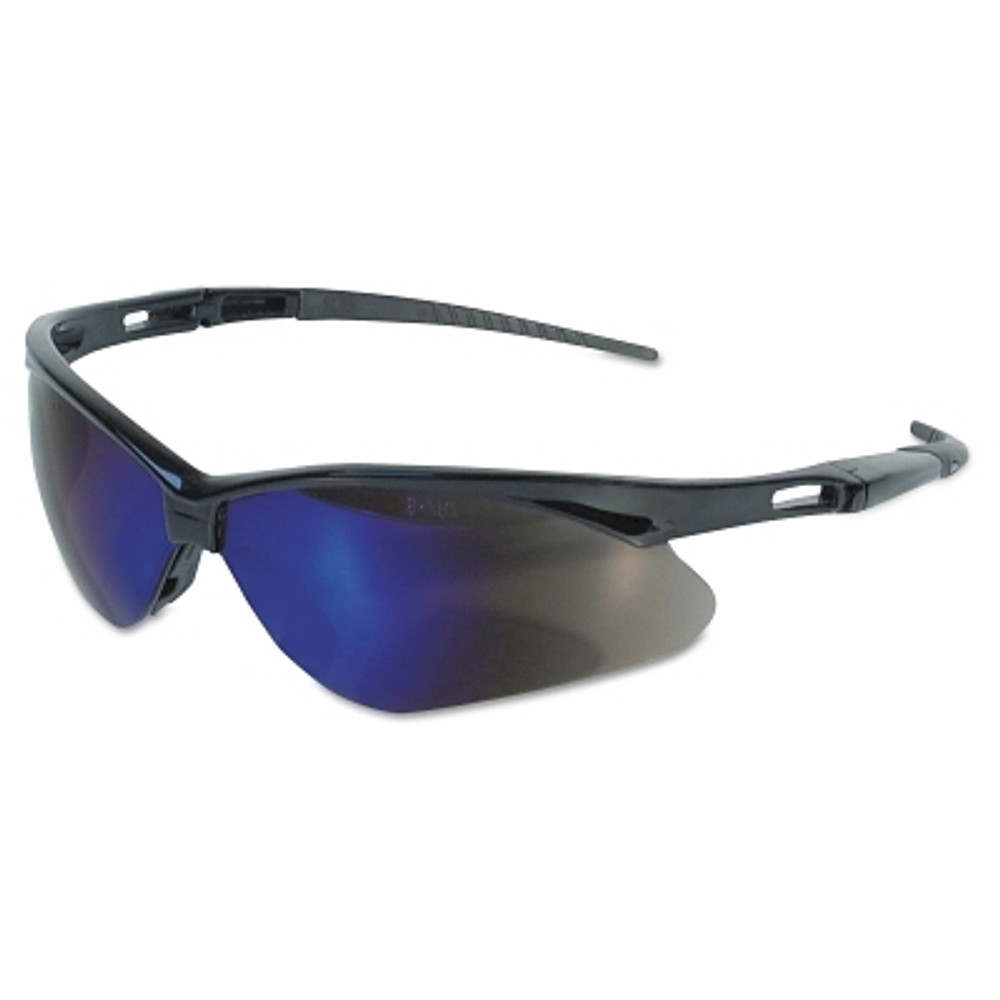 Ansell KleenGuard™ V30 Nemesis™ Safety Glasses, Blue Mirror, Polycarbonate Lens, Mirror, Black Frame/Temple, Nylon
