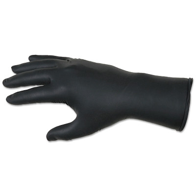 MCR Safety Nitrile Disposable Gloves, NitriShield Stealth Xtra™, Rolled Cuff, Unlined, X-Large, Black, 6 mil Thick