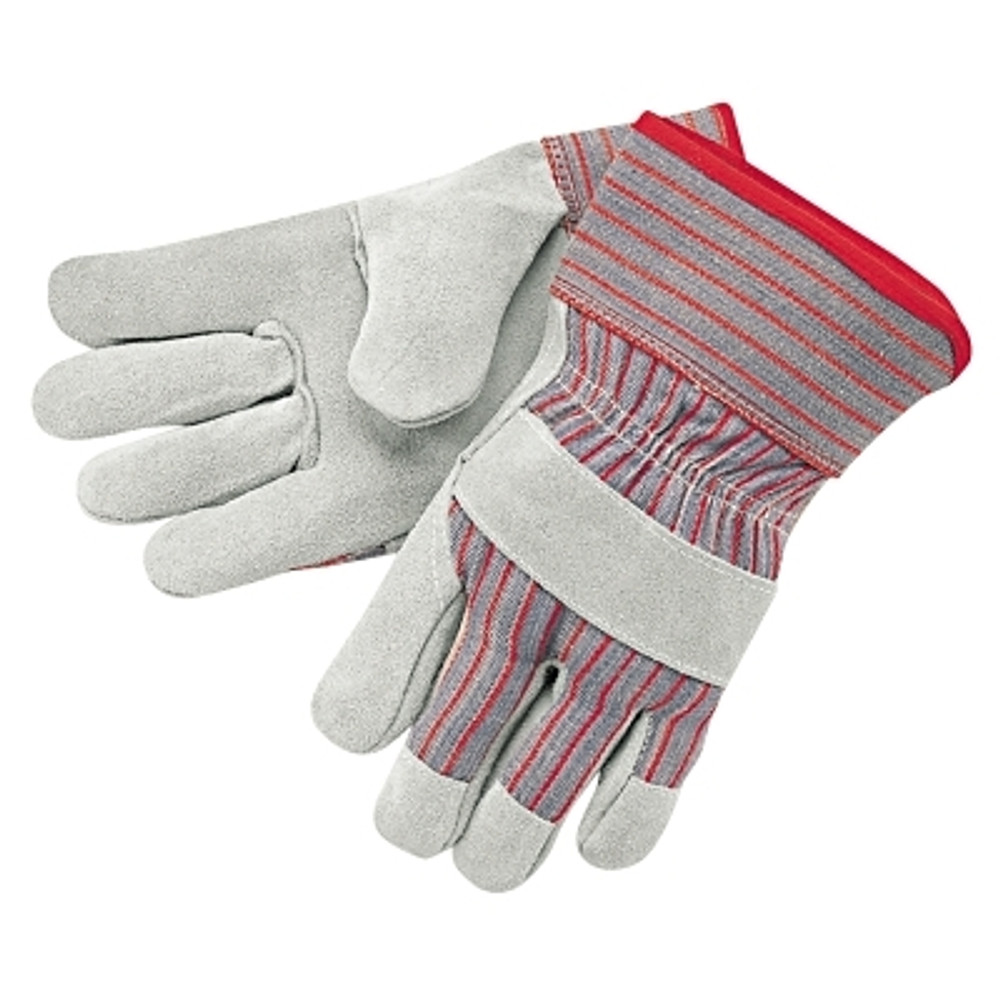 MCR Safety Industrial Standard Shoulder Split Gloves, X-Large, C Grade Shoulder Leather, Red and Gray Fabric