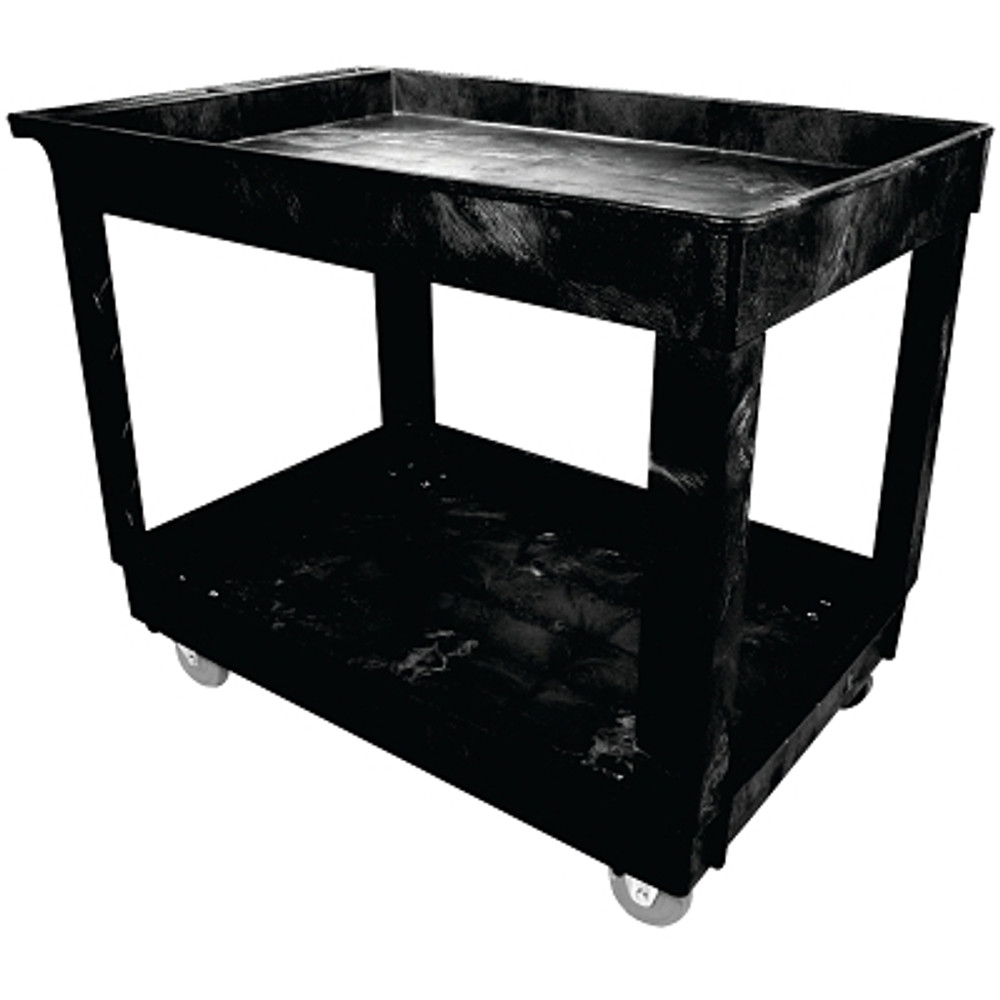 Newell Brands Rubbermaid Commercial Heavy-Duty Utility Cart, 300 lb Load Capacity, 24 in W x 40 in D x 31-1/4 in H, Black