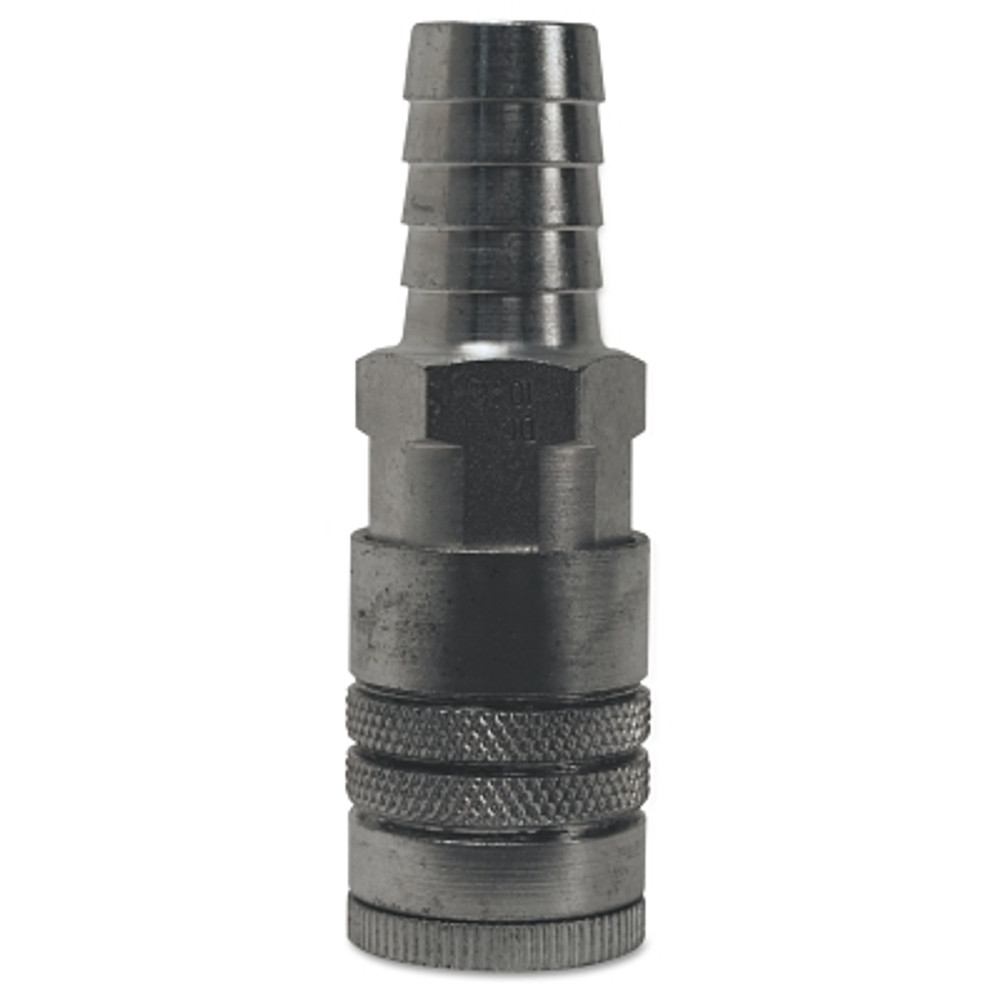Dixon Valve Air Chief Industrial Semi-Auto Coupler Standard Hose Barb, 1/2 in ID, 1/2 in Body Size, Steel