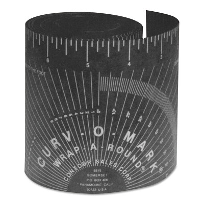 Jackson Safety Curv-O-Mark® Wrap-A-Round® Ruler, XX-Large, 5 in W, 9 ft L, Cold/Heat Resistant, Black