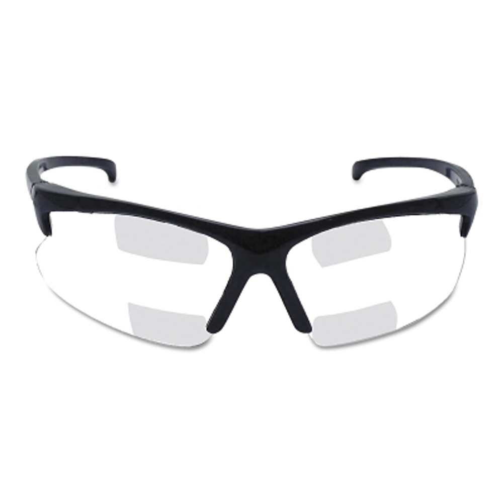 Kimberly-Clark Professional KleenGuard™ 20388 30-06 Dual Readers Prescription Safety Glasses, Clear Polycarbonate Lens, Hardcoated, Black, Nylon, +2.0