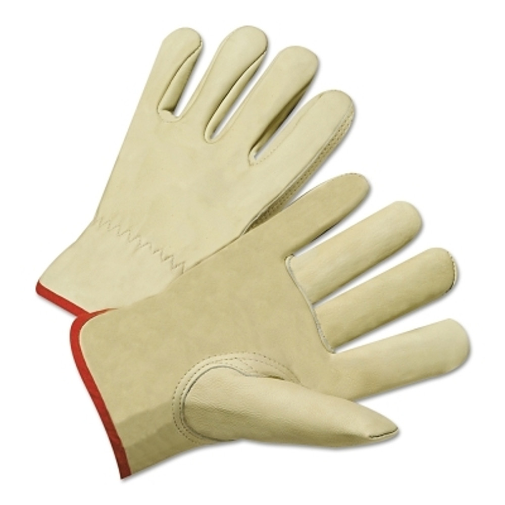 ORS Nasco Anchor Brand Standard Grain Cowhide Leather Driver Gloves, Medium, Unlined, Tan
