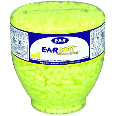 3M™ E-A-R One Touch Earplug Dispensers, Polyurethane, Yellow, Uncorded
