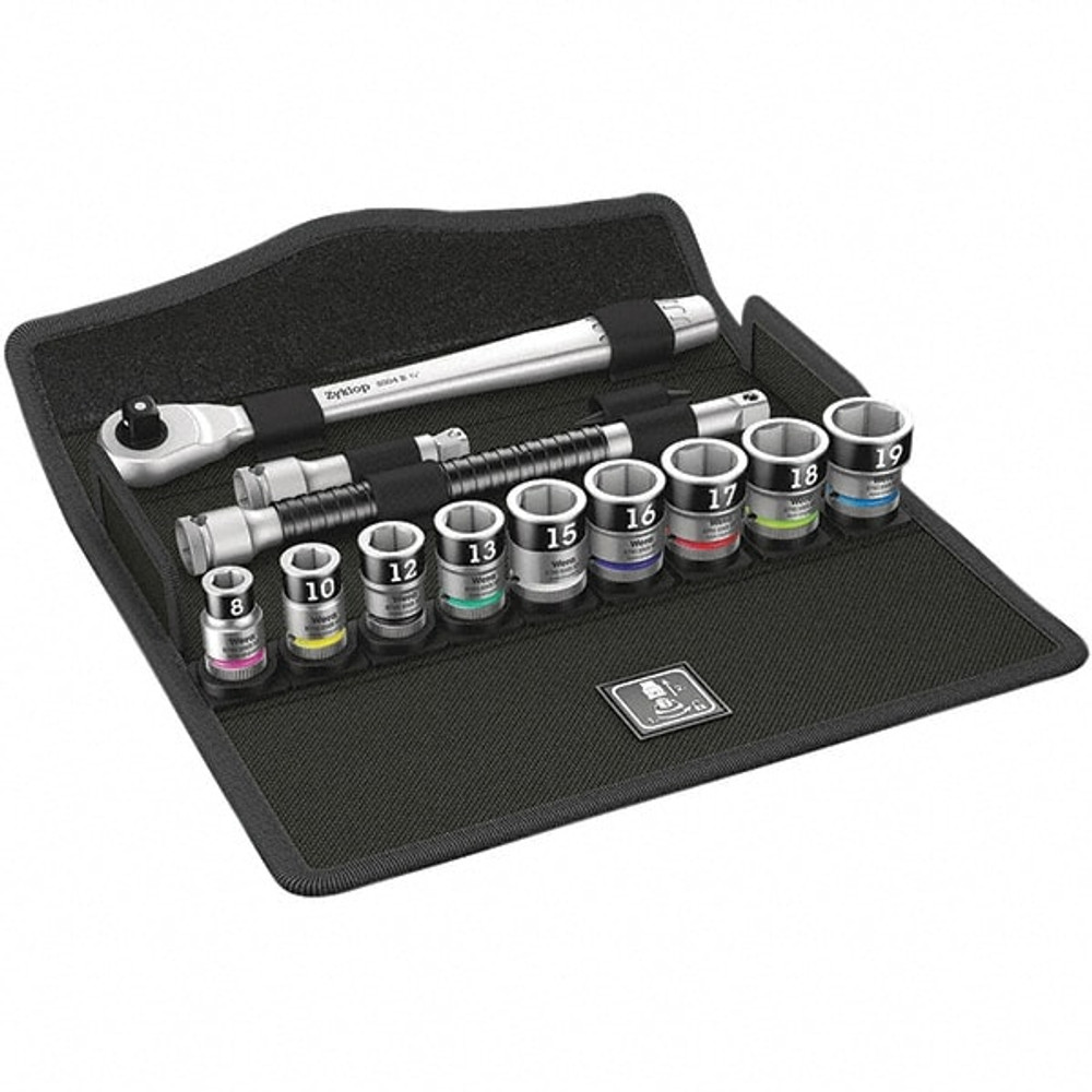 Wera 05003785001 Deep Impact Insulated Pass Through Standard Thin Wall & Universal Socket Set: 13 Pc