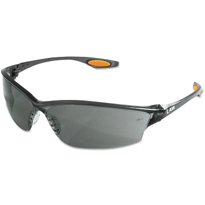 MCR Safety Law® 2 Protective Eyewear, Gray Lens, Duramass Hard Coat, Black Frame, Nylon