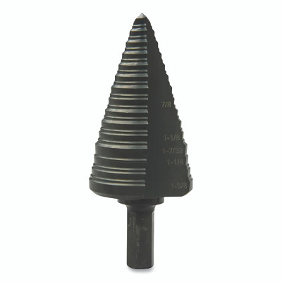 Greenlee® GSB Series Step Bit, 1-1/8 in, 3/16 in to 1/8 in dia Cutting, 5-Step