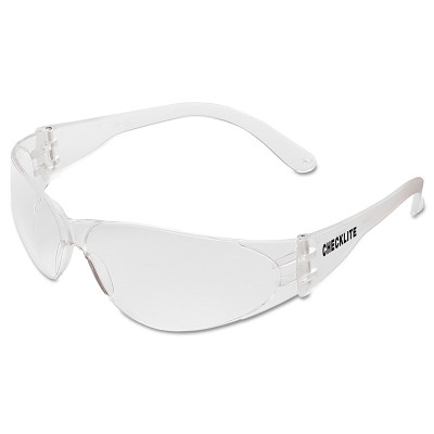MCR Safety Checklite® CL1 Frameless Safety Glasses, Polycarbonate Clear Lens, Duramass®, Clear Polycarbonate Temples