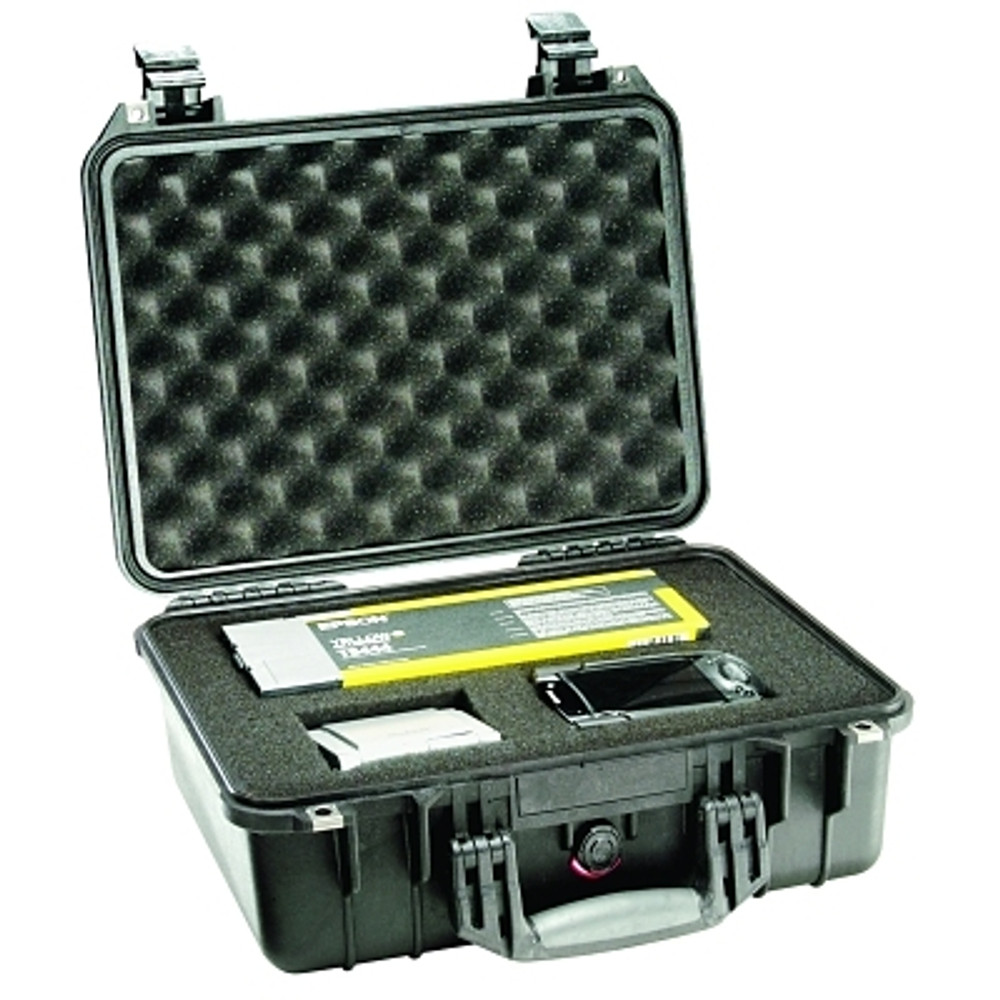 Pelican™ 1450000110 1450 Medium Protector Case, with Logo, 24.39 in L x 19.36 in W x 8.79 in D, Black, with Foam