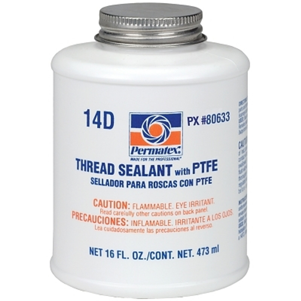 Permatex® Thread Sealant with PTFE, 16 oz, Can, White