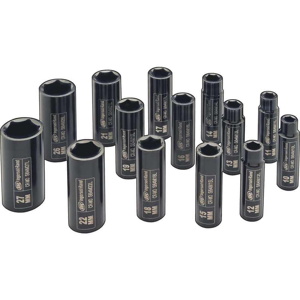 Ingersoll-Rand SK4M4LN Hex & Torx Bit Socket Sets; Set Type: Impact Hex Bit ; Drive Size: 1/2 in ; Minimum Set Hex Size (Metric): 30.0 ; Maximum Set Hex Size (Metric): 36 ; Number Of Pieces: 4 ; Material: Chrome Molybdenum Alloy (Cr-Mo)