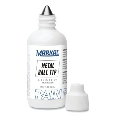 LA-CO Industries Inc Markal® Ball Paint Marker® Non-Drip Paint, White, 1/8 in Tip, Metal Ball Point