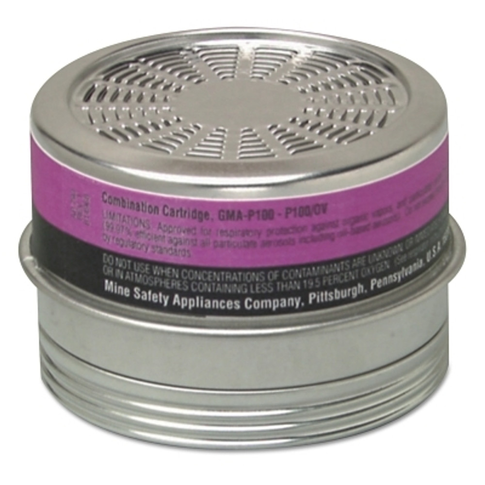 MSA 815185 Comfo® Respirator Cartridge, CL//MV/Particulates, Comfo® Respirators, NIOSH Color Code Magenta/Olive/White