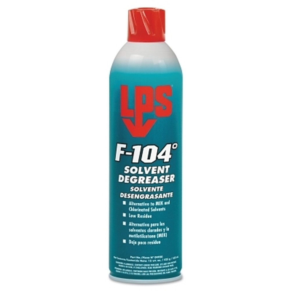 ITW Pro Brands LPS® F-104° Solvent Degreaser, Ready-to-Use, 15 oz, Aerosol Can, Mild Orange Odor