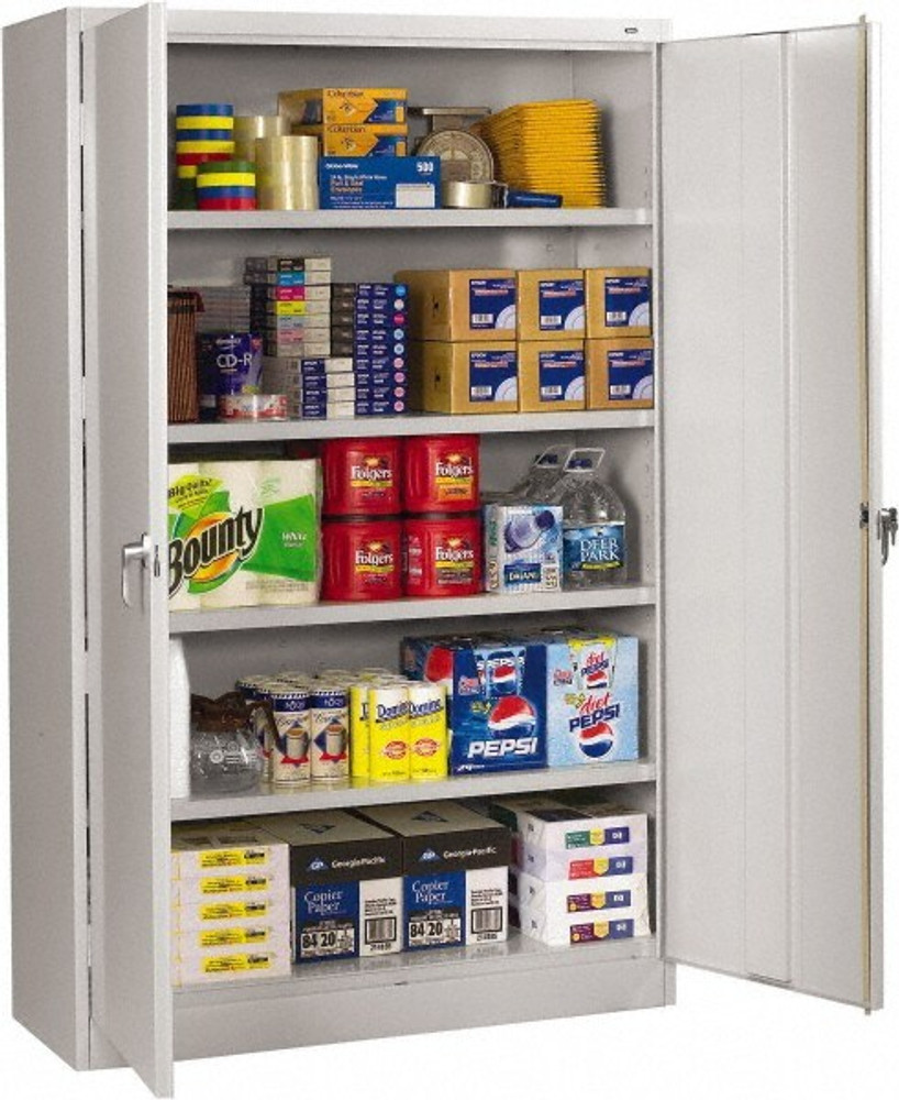 Tennsco J2478A-N-LGY Locking Storage Cabinet: 48" Wide, 24" Deep, 78" High