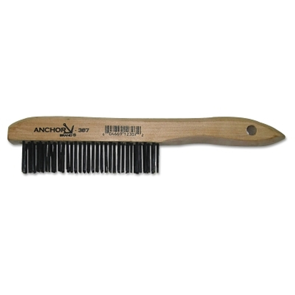 ORS Nasco Anchor Brand Hand Scratch Brush, 4 X 16 Rows, Carbon Steel Bristles, Shoe Wood Handle