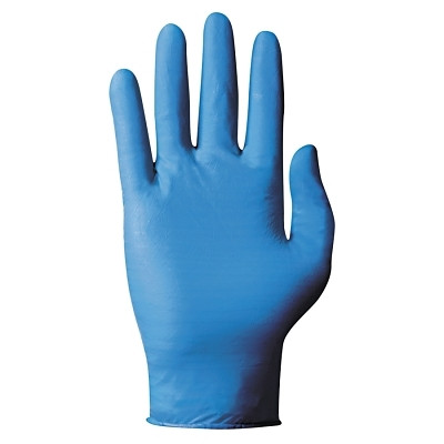 Ansell TouchNTuff® 92-575 Nitrile Powdered Disposable Gloves, Textured Fingers, 5 mil, Small, Blue
