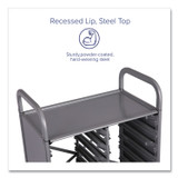 GRATNELLS USA, LLC SSET014420 Callero Tilted Tray Trolley Set 01, Metal, 1 Shelf, 9 F2 Deep Bins, 40.6" x 17.3" x 41.5", Silver/Translucent Frost