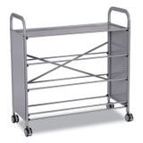 GRATNELLS USA, LLC SSET074409 Callero Plus Treble Column Trolley Set 13, Metal, 1 Shelf, 12 F2 Deep Bins, 40.6" x 17.3" x 41.5", Silver/Flame Red