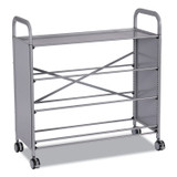 GRATNELLS USA, LLC SSET074420 Callero Plus Treble Column Trolley Set 13, Metal, 1 Shelf, 12 F2 Deep Bins, 40.6" x 17.3" x 41.5", Silver/Translucent Frost