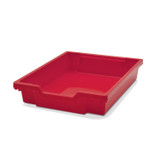 GRATNELLS USA, LLC SSET184409 Callero Plus Double Column Trolley Set 18, Metal, 1 Shelf, 8 F1 Bins, 4 F2 Bins, 27.4" x 17.3" x 41.5", Silver/Flame Red