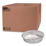 HFA INC 205830 Round Aluminum Container, 37 oz, 8" Diameter, Silver, 500/Carton