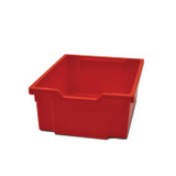 GRATNELLS USA, LLC MST014409 Callero MakerSpace Trolley Set 1, Metal, 1 Shelf, 12 F1 Shallow Bins, 3 F2 Deep Bins, 42.9" x 17.3" x 61.8", Silver/Flame Red