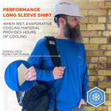 TENACIOUS HOLDINGS, INC. ergodyne® 12156 Chill-Its 6689 Cooling Long Sleeve Sun Shirt with UV Protection, 2X-Large, Blue