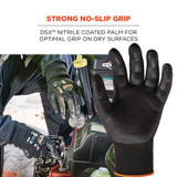 TENACIOUS HOLDINGS, INC. ergodyne® 17951 ProFlex 7001 Nitrile-Coated Gloves, EN388: 4121X, 8.25" Long, X-Small, Black, Pair