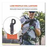 TENACIOUS HOLDINGS, INC. ergodyne® 19160 Squids 3151 Coil Lanyard Swivel Hook/Detachable Loop, Mini Adhesive Mount, 2 lb Max Working Capacity, 12" Long, Black/Orange