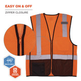 TENACIOUS HOLDINGS, INC. ergodyne® 23027 GloWear 8210Z Hi-Vis Class 2 Mesh Vest, 2X-Large to 3X-Large, Orange