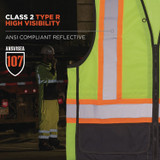 TENACIOUS HOLDINGS, INC. ergodyne® 23033 GloWear 8251HDZ Class 2 Two-Tone Hi-Vis Safety Vest, Small to Medium, Lime