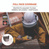 TENACIOUS HOLDINGS, INC. ergodyne® 60252 Skullerz 8998 Anti-Scratch/Anti-Fog Face Shield Replacement for Full Brim Hard Hat, Smoke Lens