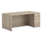 HON COMPANY 105895RLKI1 10500 Series Single Full-Height Pedestal Desk, Right: Box/Box/File, 72" x 36" x 29.5", Kingswood Walnut
