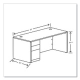 HON COMPANY 105898LLKI1 10500 Series Single Pedestal Desk, Left Pedestal: Box/Box/File, 66" x 30" x 29.5", Kingswood Walnut