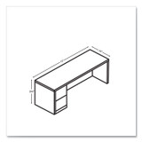 HON COMPANY 105904LLKI1 10500 Series Full-Height Left Pedestal Credenza, 72w x 24w x 29.5h, Kingswood Walnut