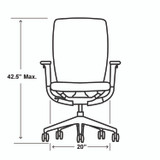 HON COMPANY FXTSAMAX25NL Flexion Mesh Back Task Chair, Supports Up to 300 lb, 14.81" to 19.7" Seat Height, Black/Basalt