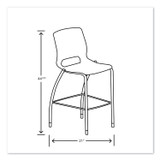 HON COMPANY MG5NEONPLAT Motivate Four-Leg Cafe Height Stool, Supports Up to 300 lb, 30" Seat Height, Onyx Seat, Onyx Back, Platinum Base