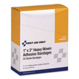 FIRST AID ONLY, INC. G167 Heavy Woven Adhesive Bandages, Strip, 1 x 3, 50/Box