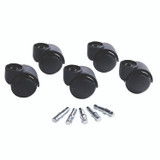 MASTER CASTER COMPANY 23620 Deluxe Futura Flush-Mount Soft-Wheel Casters, 0.44" x 0.88" Type B Stems, 2.19" Polyurethane Wheels, Matte Black, 5/Set