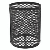 GLOBAL INDUSTRIAL 261924BK Outdoor Diamond Steel Trash Can, 36 gal, Black