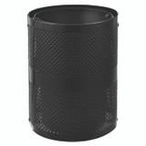 GLOBAL INDUSTRIAL 261949BK Outdoor Perforated Steel Trash Can with Dome Lid, 36 gal, Steel, Black