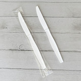 BOARDWALK KNIFEWHPSIW Heavyweight Wrapped Polystyrene Cutlery, Knife, White, 1,000/Carton