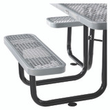 GLOBAL INDUSTRIAL 277151GY Expanded Steel Picnic Table, Square, 81 x 81 x 29.5, Gray Top, Gray Base/Legs