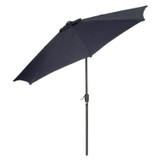 GLOBAL INDUSTRIAL 695328 Outdoor Umbrella with Tilt Mechanism, 102" Span, 94" Long, Navy Blue Canopy, Black Handle
