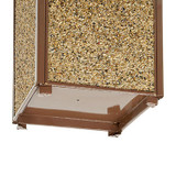 GLOBAL INDUSTRIAL 238243BN Stone Panel All Weather Trash Receptacle Urn, Open Ashtray Top, 24 gal, Steel, Brown