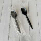 BOARDWALK SPORKBLPPIW Mediumweight Wrapped Polypropylene Cutlery, Spork, Plastic, Black, 1,000/Carton