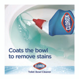 CLOROX SALES CO. 30924 Disinfecting Toilet Bowl Cleaner with Bleach, Rain Clean Scent, 24 oz Bottle, 2/Pack